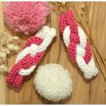 barrette enfant framboise et blanc