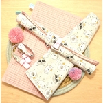 serviette de table enfant chat rose