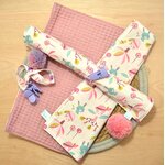 serviette de table enfant fée rose