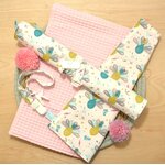 serviette de table enfant paon rose