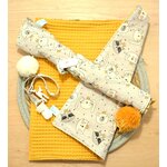serviette de table enfant chat jaune