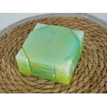 Dessous de verre blanc, vert et jaune 1