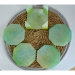 Dessous de verre blanc, vert et jaune 2