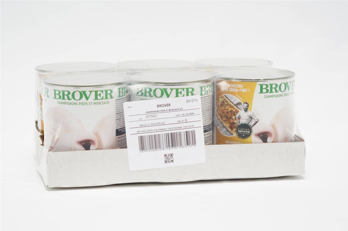 Champignon hotel boite 4/4 carton de 6 Brover