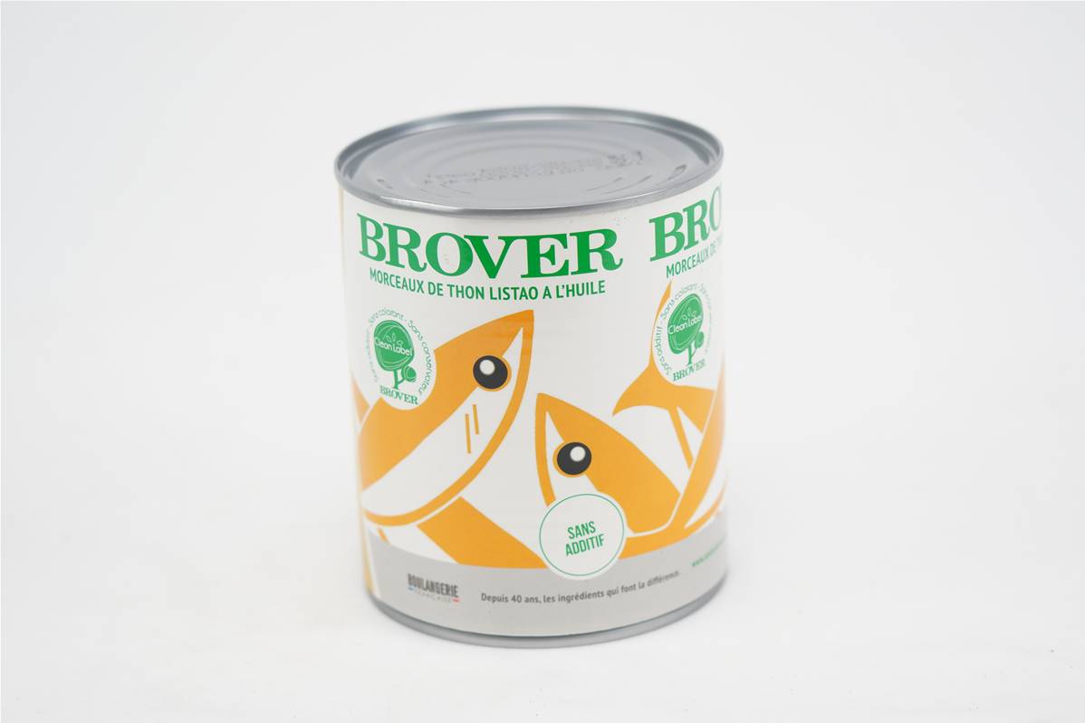 Thon entier a l\'huile Brover boite 4/4