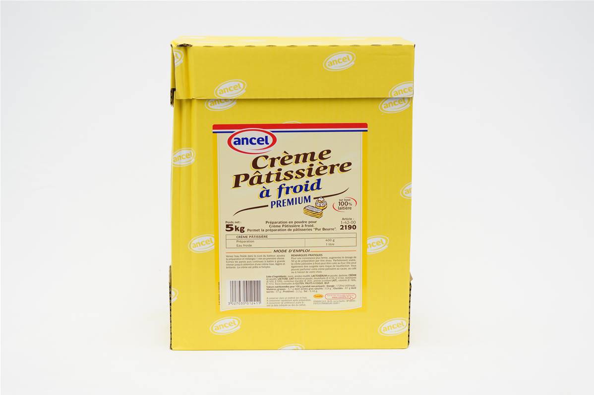 Poudre de crème patissière à froid en carton de 5kg