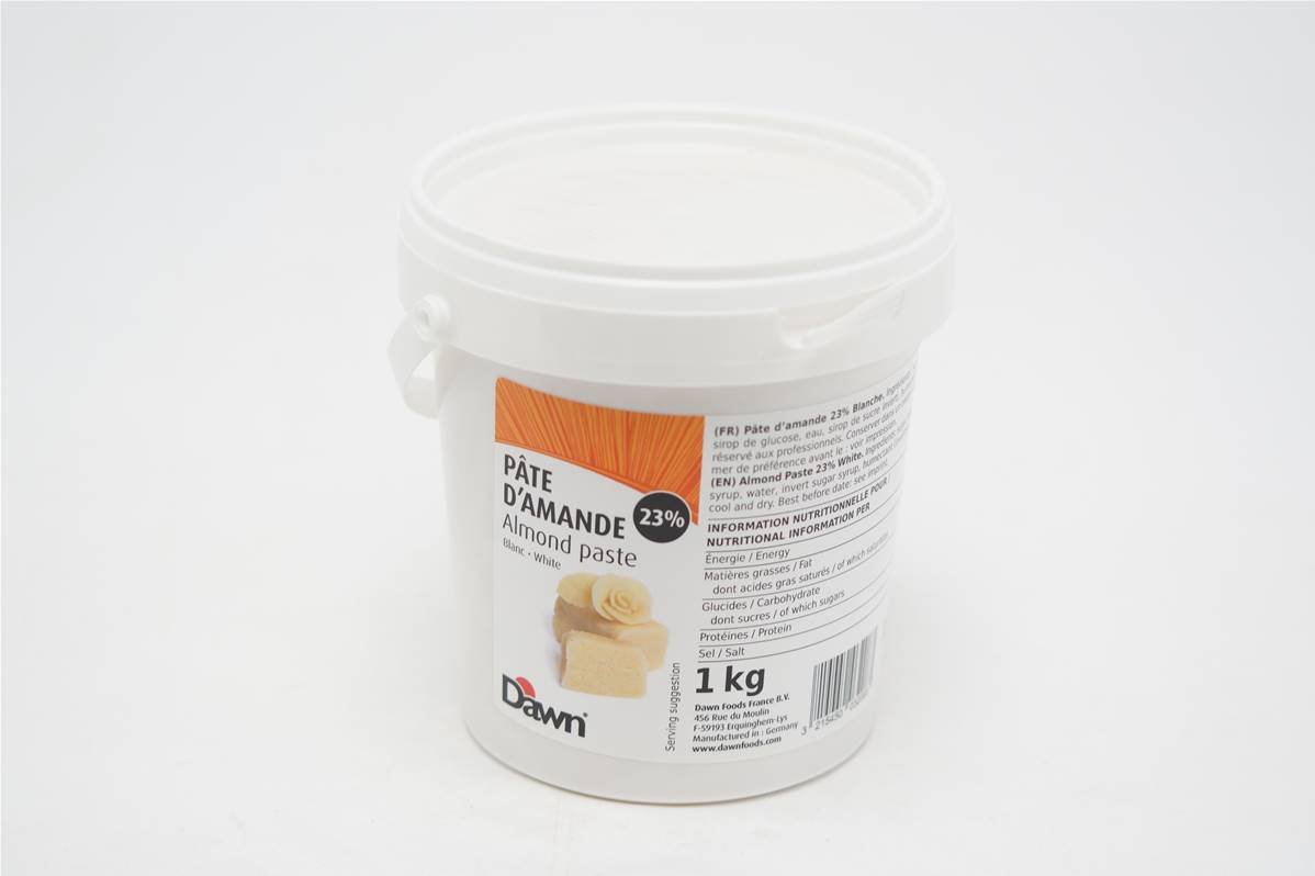 Pâte d\'amande blanche 23% en seau de 1kg