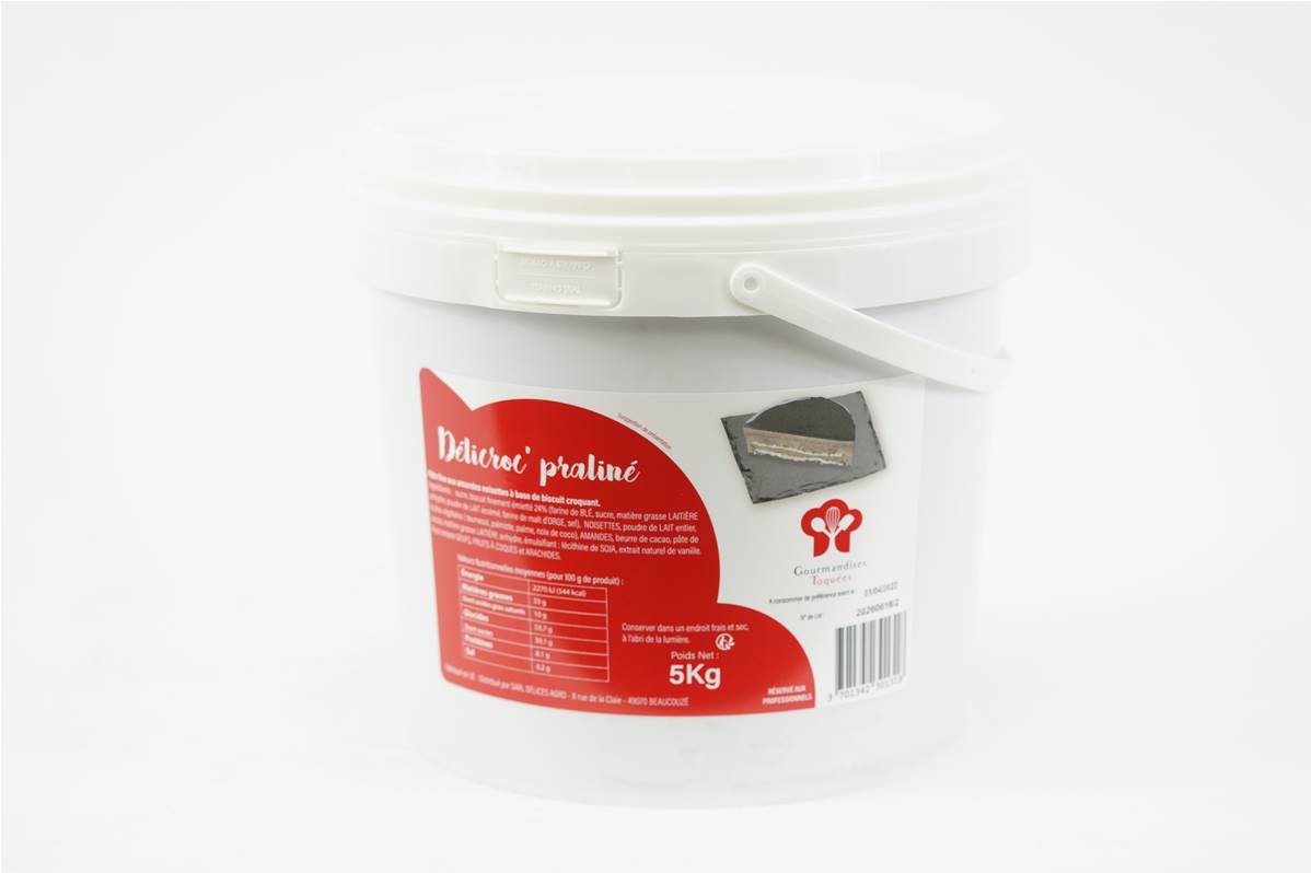 Délicroc fourrage praliné en seau de 5kg