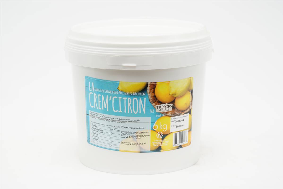 Fourrage à la crème de citron en seau de 6kg