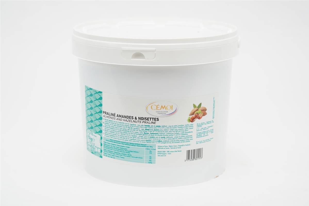 Pralin amande noisette en seau de 6kg