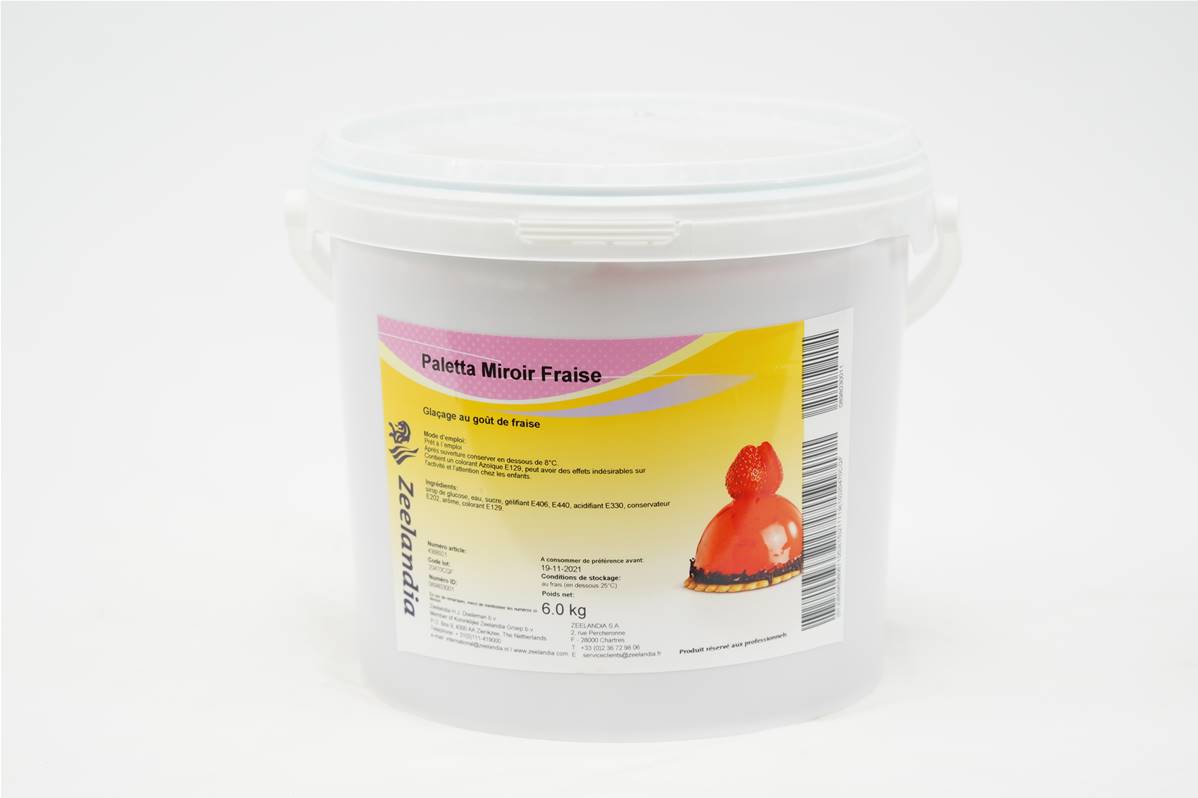 Paletta miroir rouge fraise en seau de 6kg