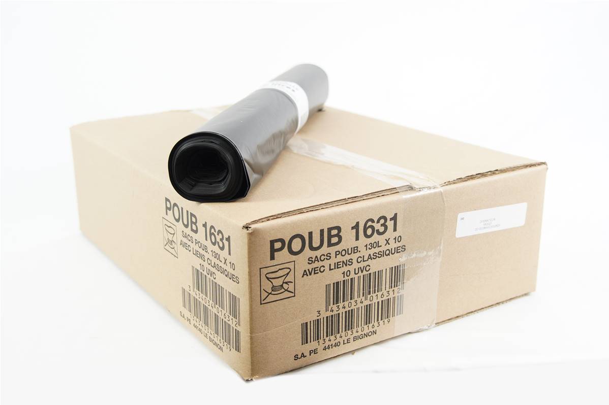 Sac poubelle 130L 60µ carton de 100 sacs