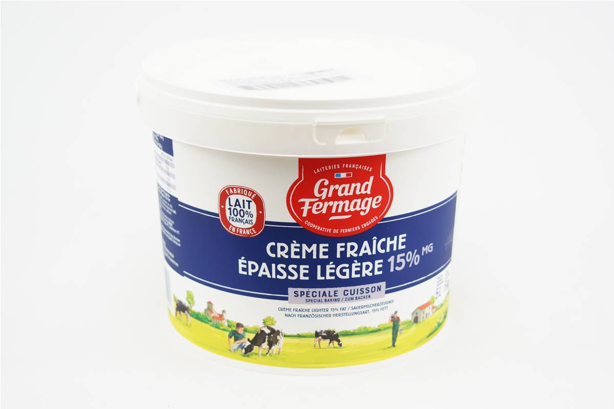 Crème épaisse 15% grand fermage seau de 5 litres