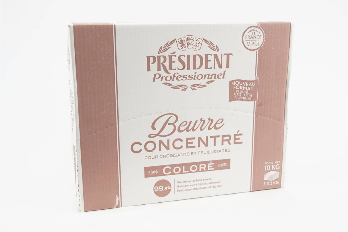 Beurre feuilletage croissant 99% Président 2kg en carton de 5