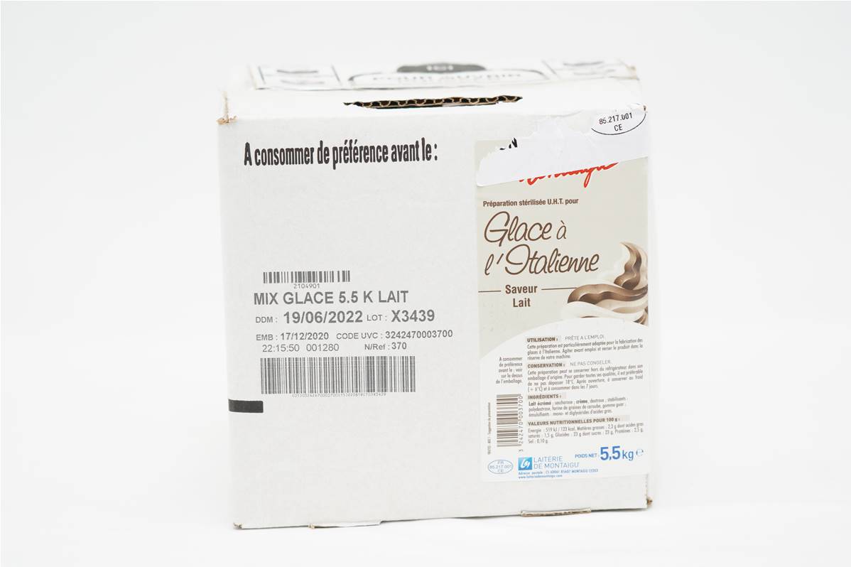 Bag in box mix glace neutre lait 5,5kg