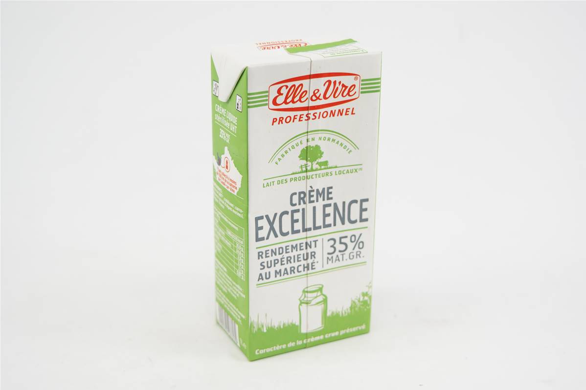 Crème UHT 35% Elle & Vire barquette de 1 litre