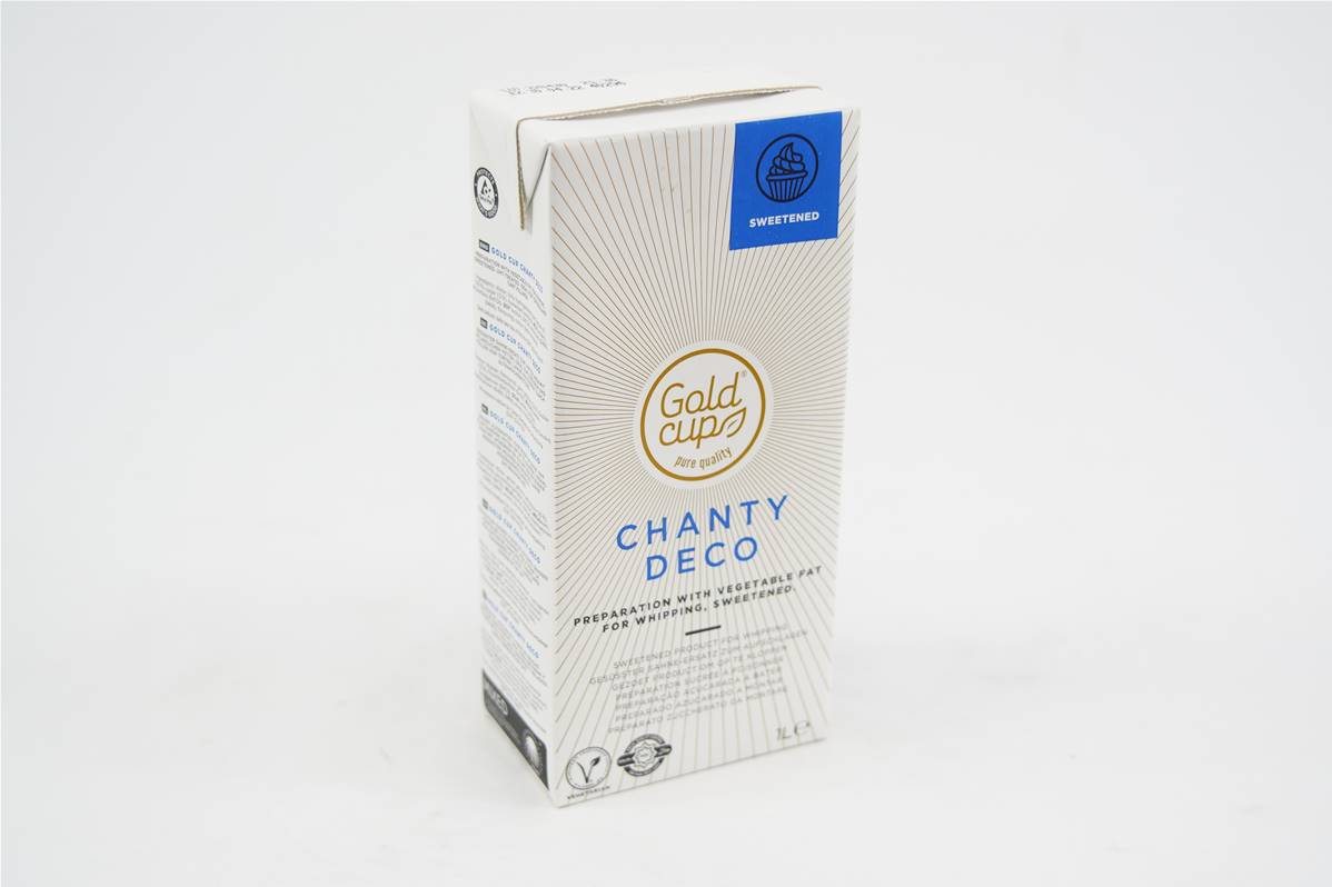 Crème UHT végétal sucre chanty déco barquette de 1 litre