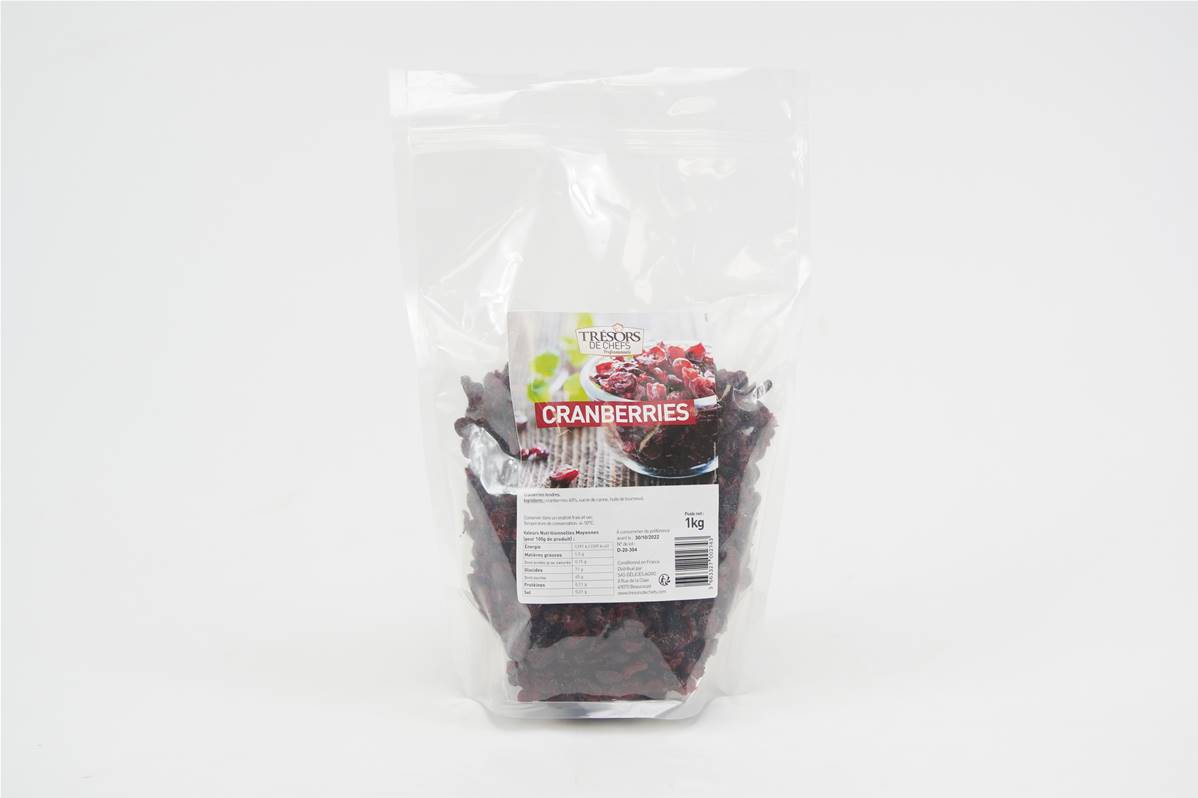 Cranberries tendres Délices Agro sachet d\'1kg