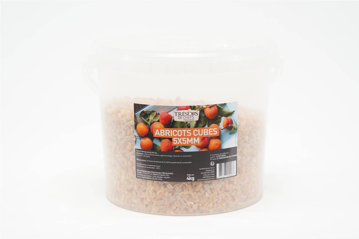Abricot en cube seau 4 kg Délices Agro