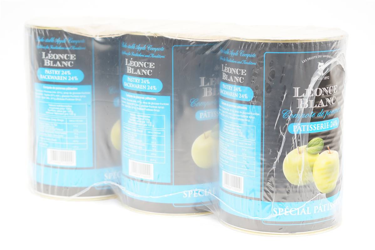 Compote pomme 24% Léonce en boite 5/1 pack de 3