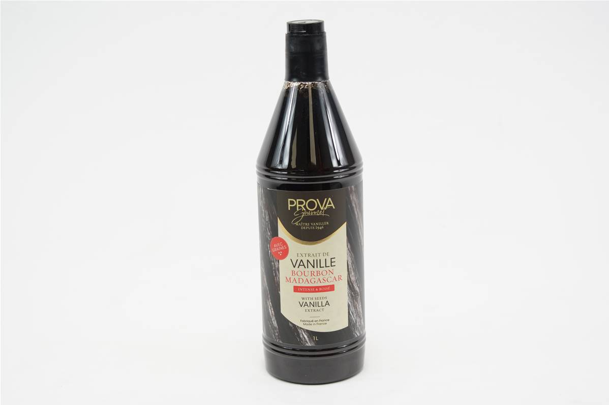 Extrait vanille 200gr Boubon Madagascar avec grains bouteille d\'1 litre