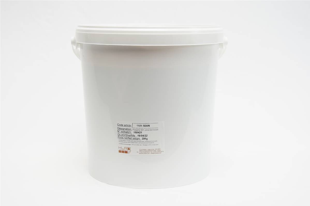 Praline 50% amande noisette Sodibo seau de 20kg