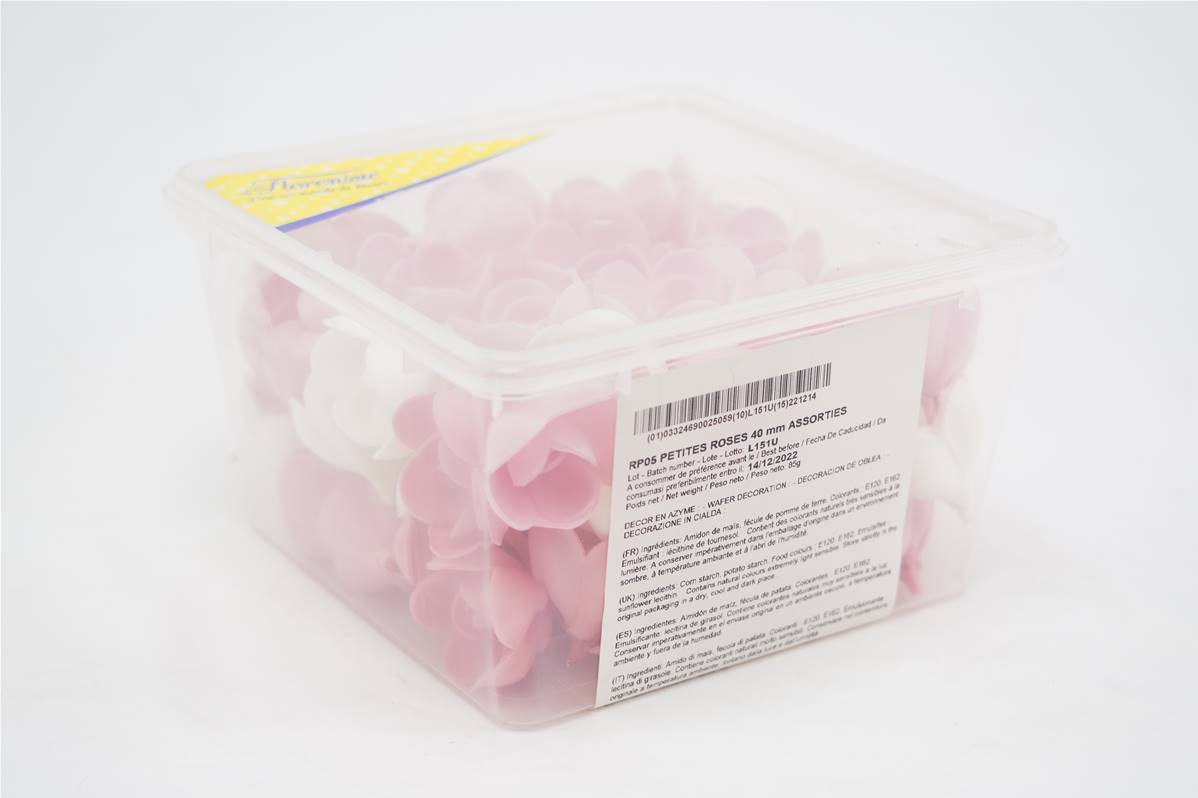 Roses en azyme 40mm ass boite 72