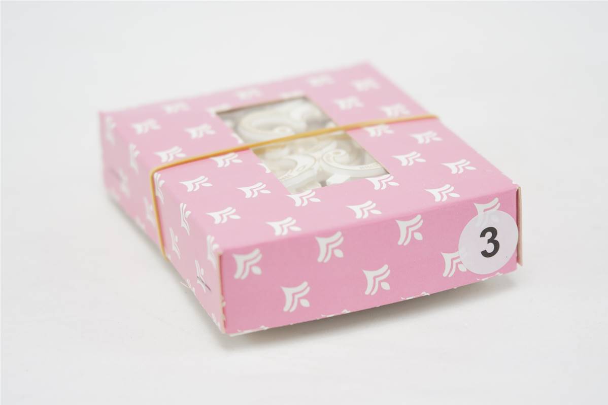 Bougie chiffre mobile filet or N°3 en boite de 10