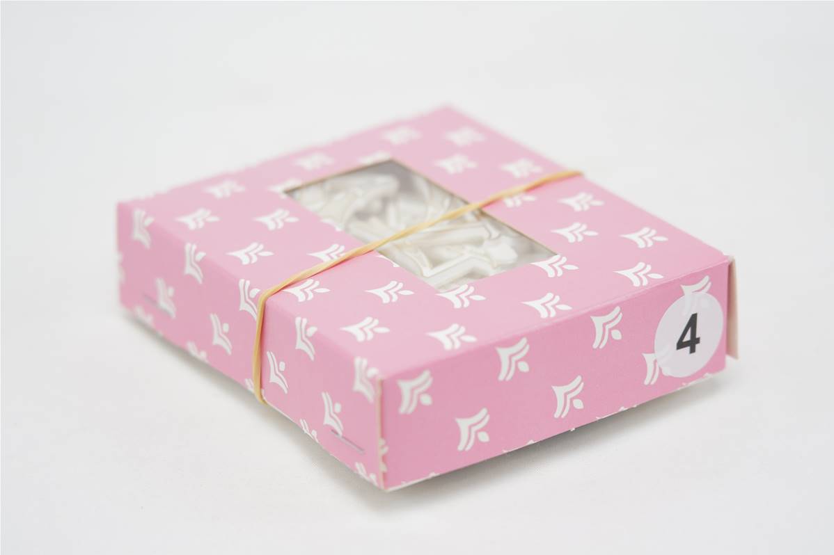 Bougie chiffre mobile filet or N°4 en boite de 10