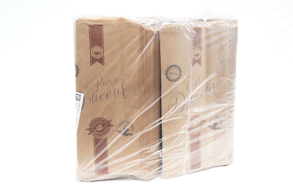 Sac à croissant brun kraft R106 en paquet de 1000