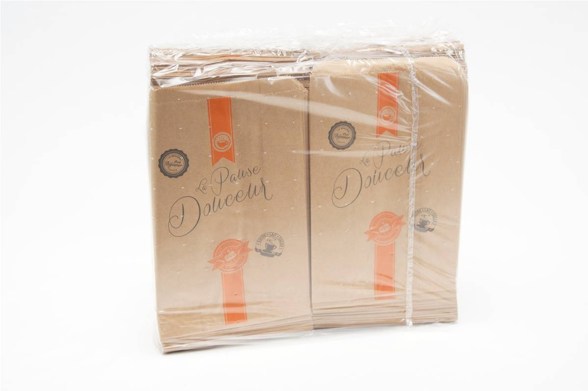 Sac à croissant brun kraft R103 en paquet de 1000