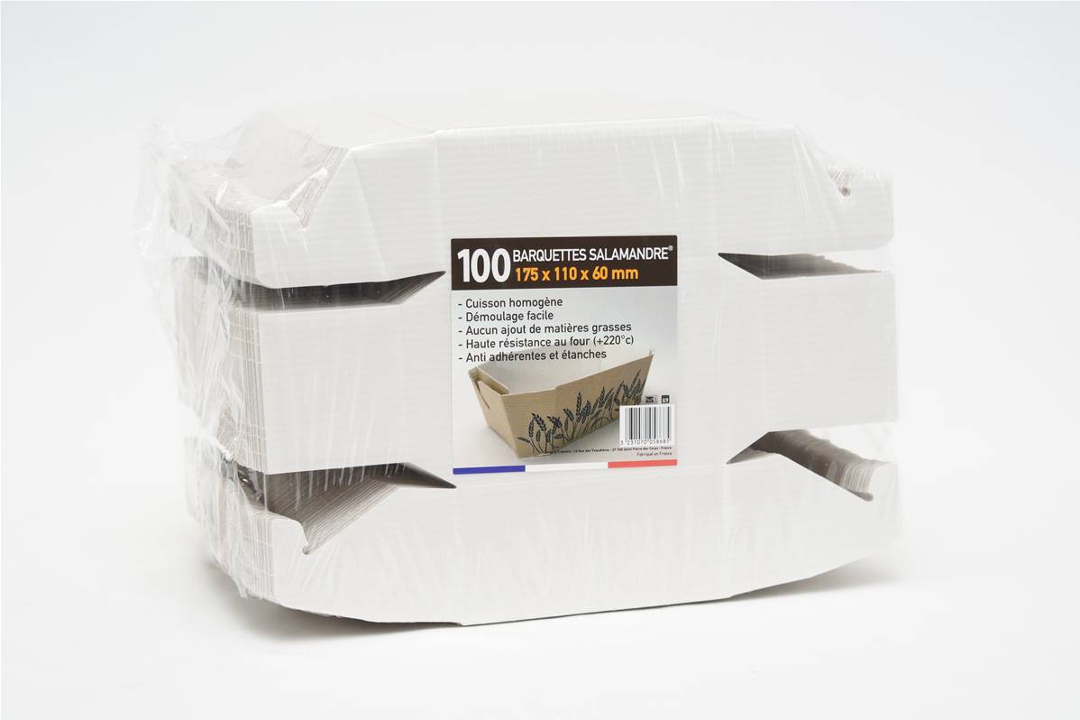 Barquette salamandre 175x110x60mm par paquet de 100