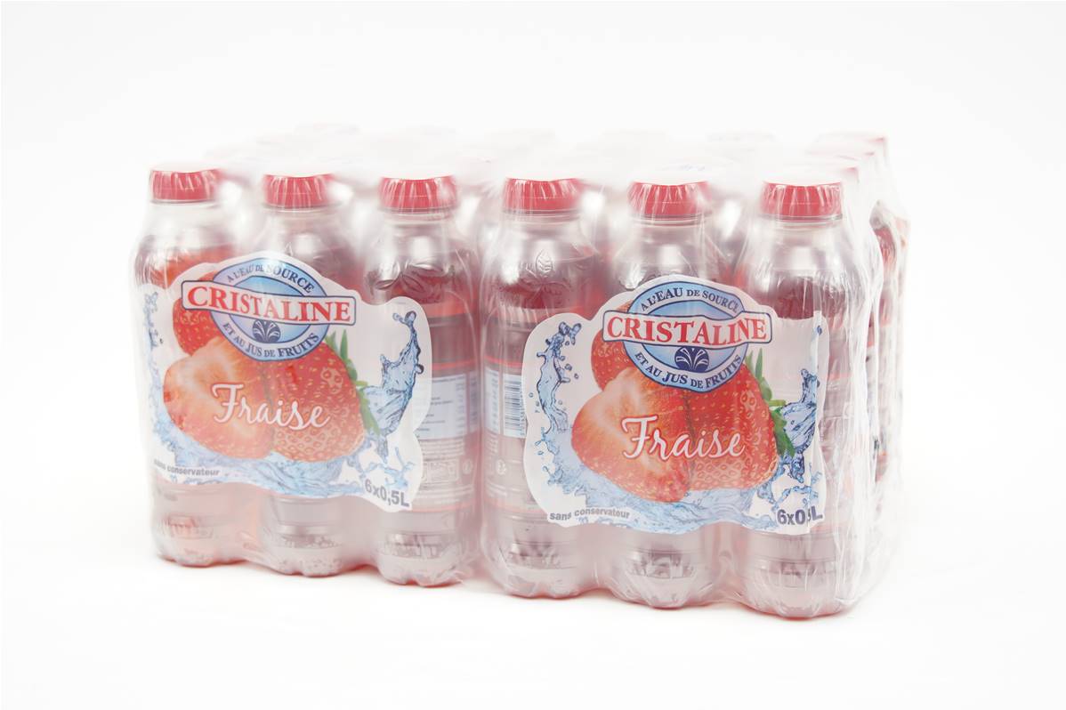Eau cristaline jus fraise pack 24x50cl