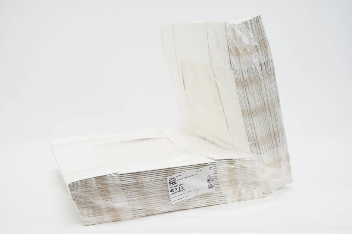 Boite patissière blanche 40x10 par paquet de 25