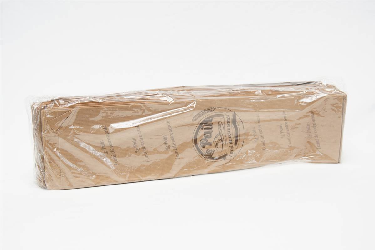 Sac à pain coupé papier kraft marron en paquet de 250