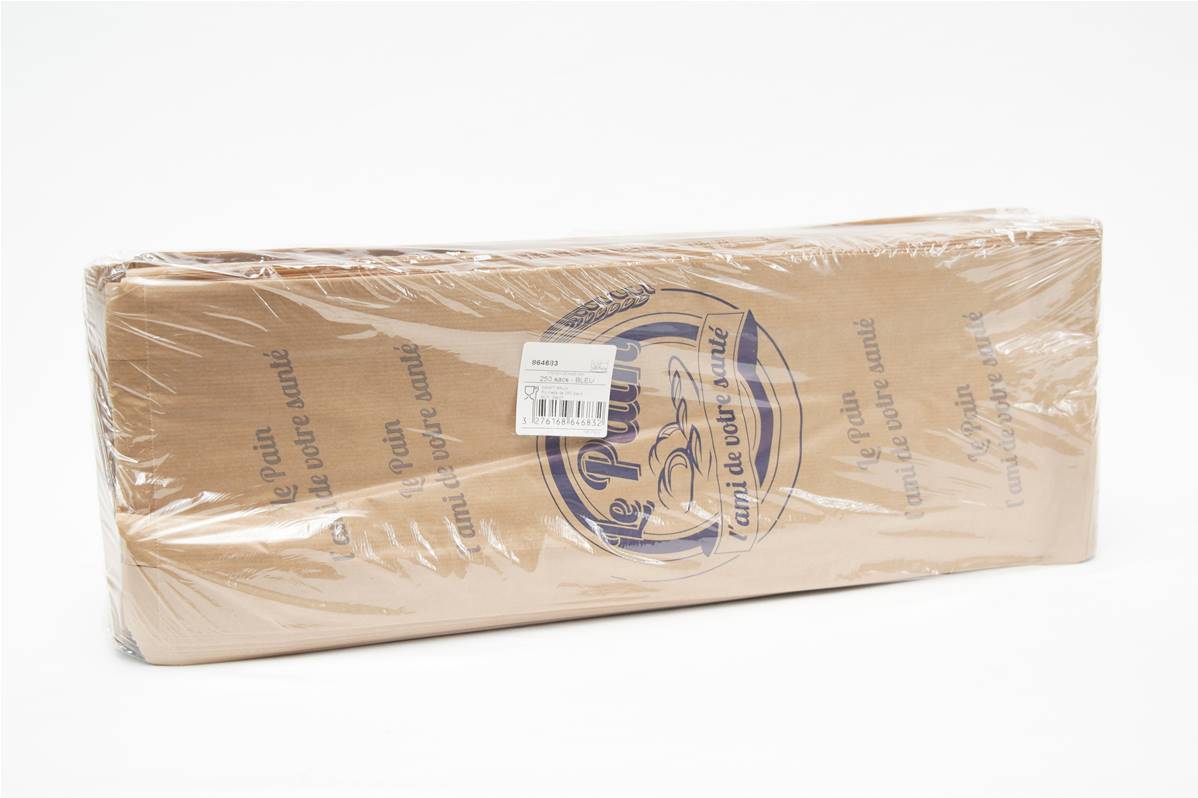 Sac à pain coupé papier kraft bleuen paquet de 250