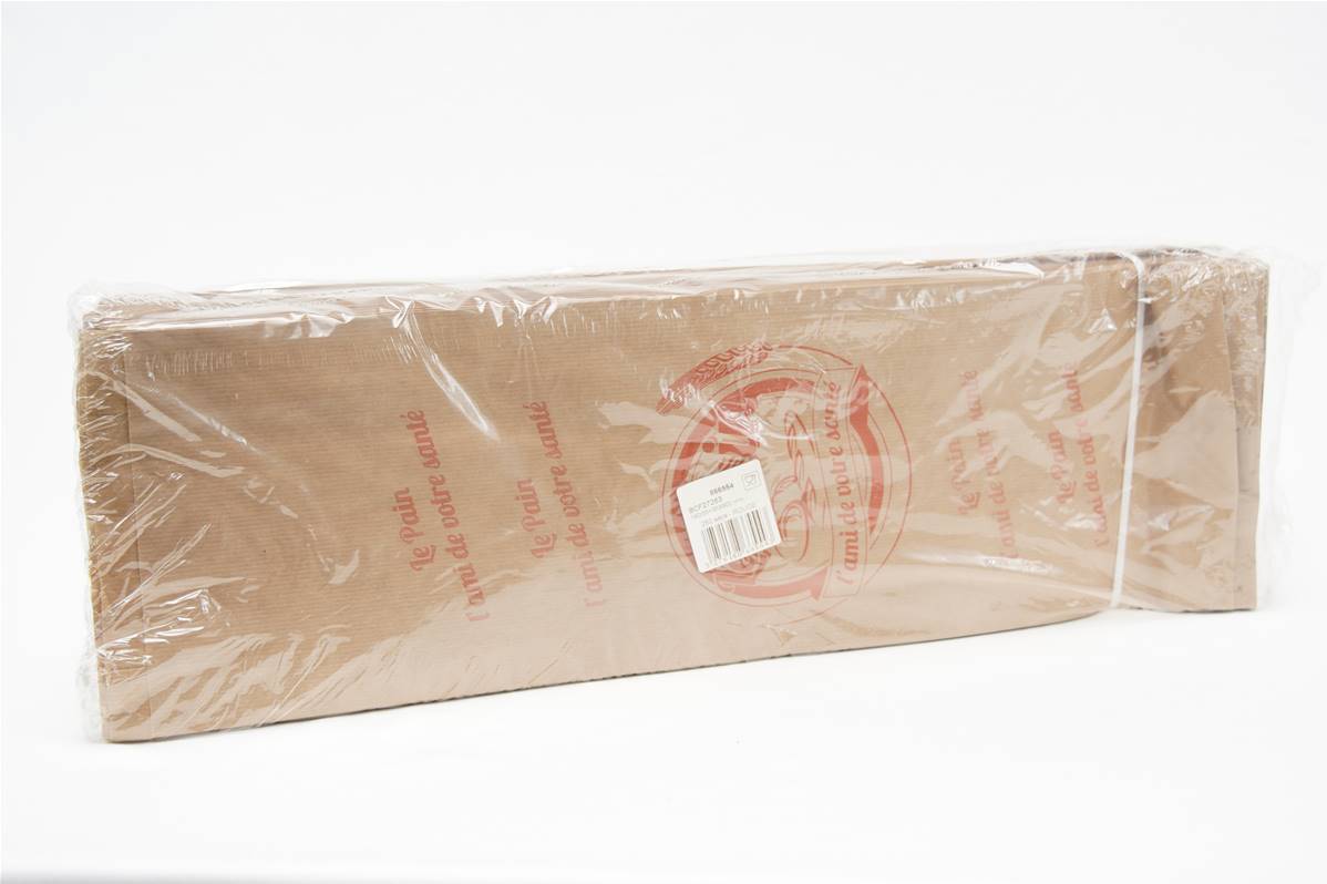 Sac à pain coupé papier kraft rouge en paquet de 250