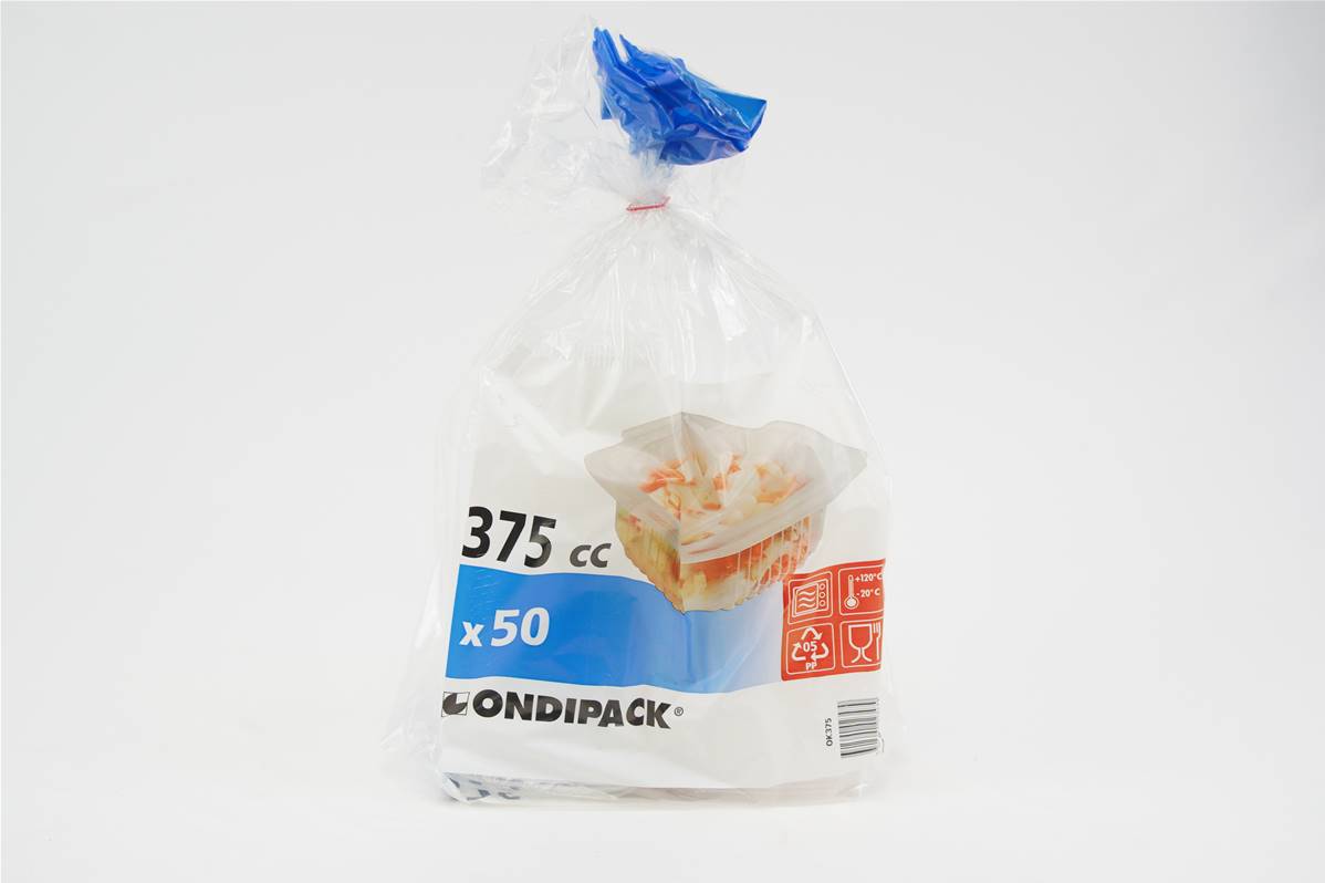 Boite micro onde avec charnière 375g par paquet de 50