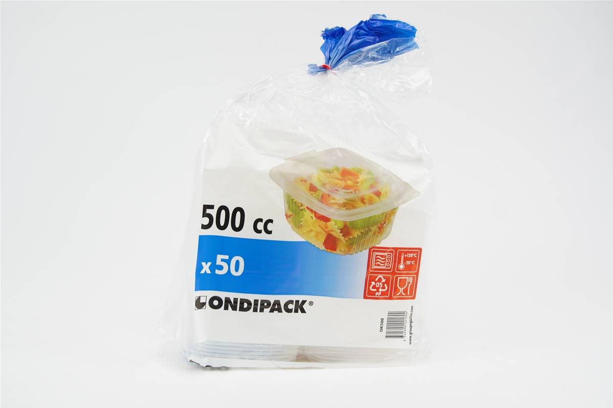 Boite micro onde avec charnière 500g par paquet de 50