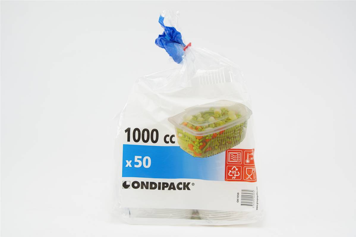 Boite micro onde avec charnière 1000g par paquet de 50