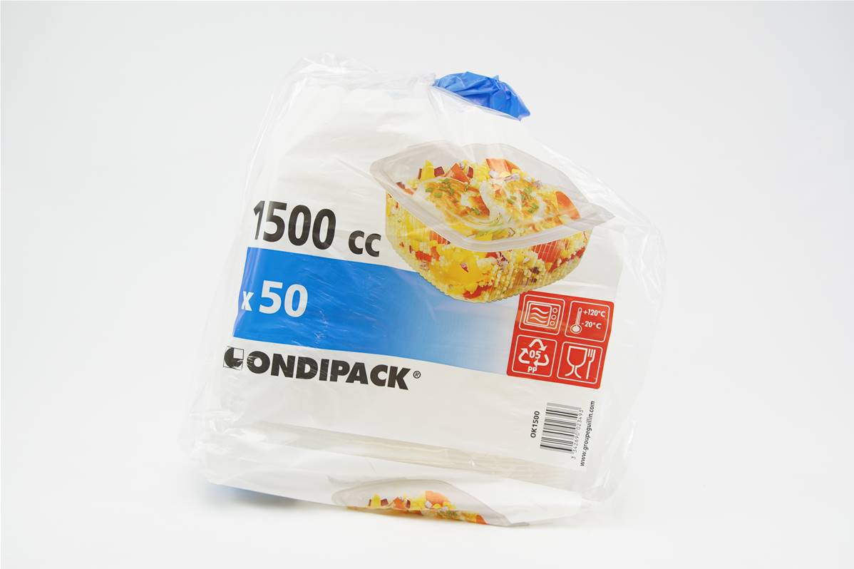 Boite micro onde avec charnière 1500g par paquet de 50