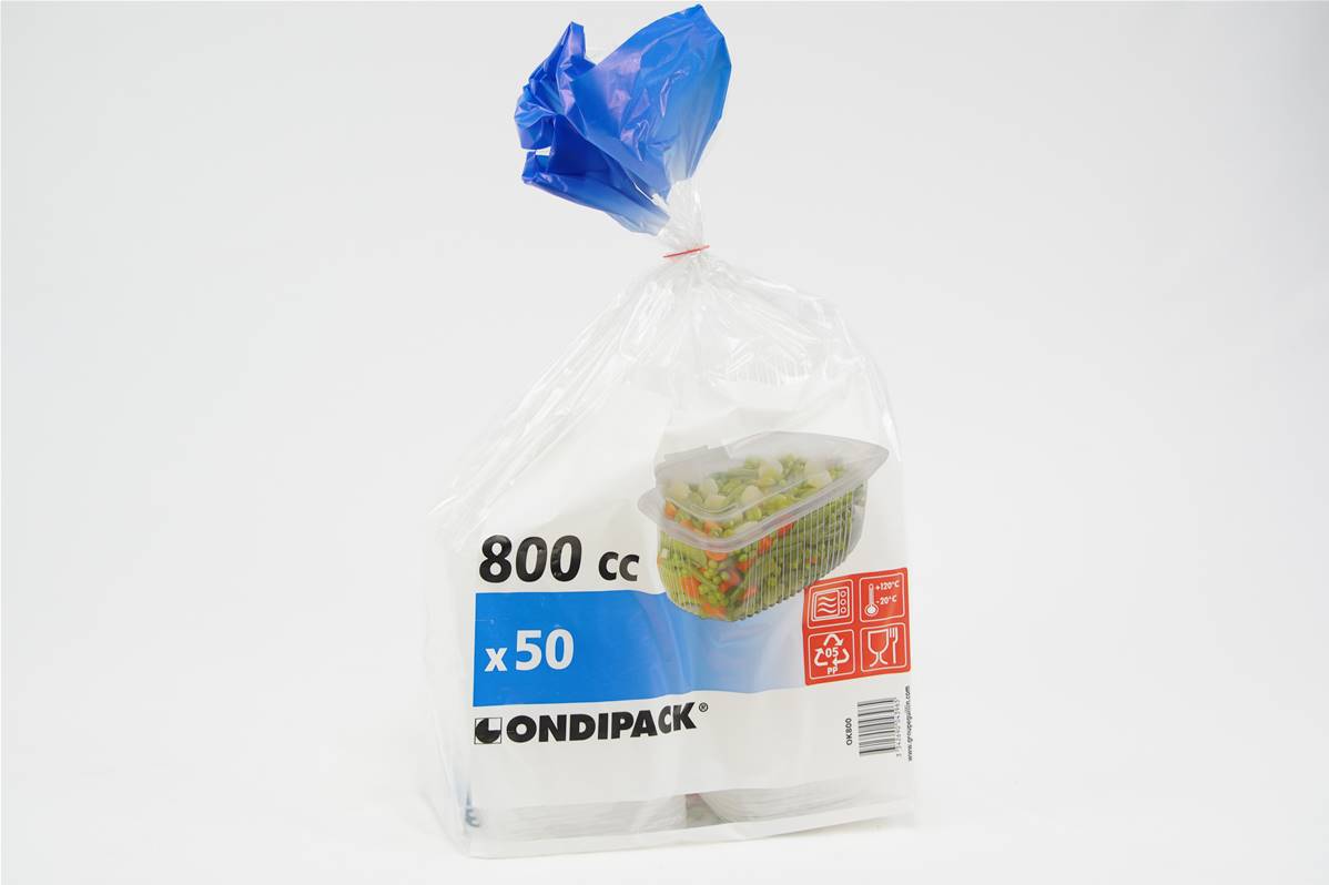 Boite micro onde avec charnière 800g par paquet de 50