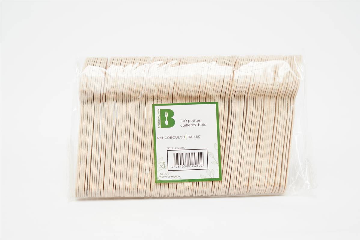 Petite cuillère en bois 11cm par paquet de 100