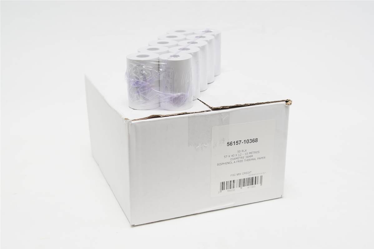 Bobine papier pour TPE carte bleue en carton 5 sachets de 10