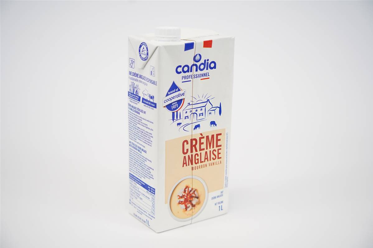 Crème anglaise UHT en brique d\'un litre