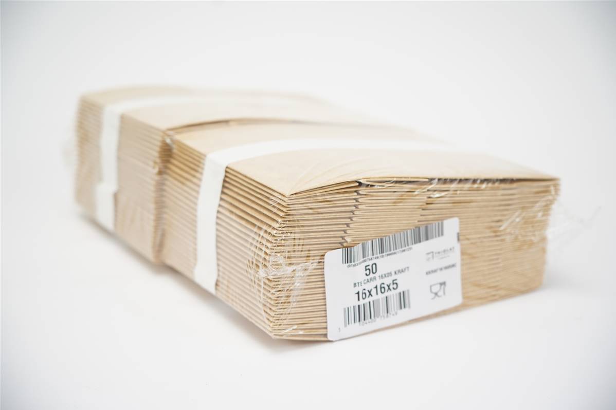 Boite carre kraft brun 16x5cm paquet de 50