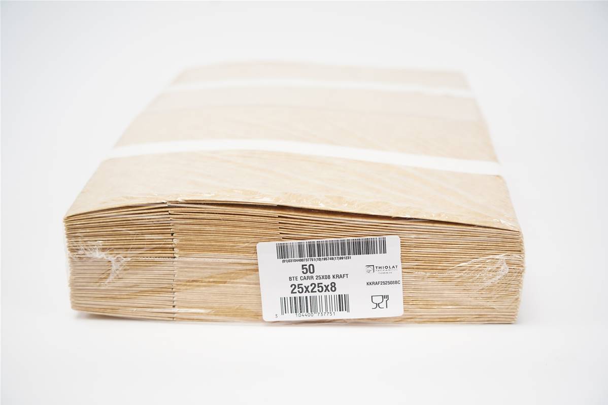 Boite kraft brun 25x8cm paquet de 50
