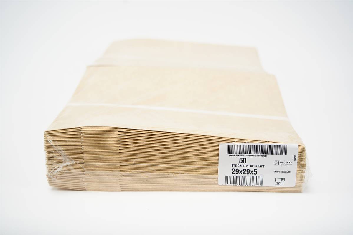 Boite carre kraft brun 29x5cm paquet de 50
