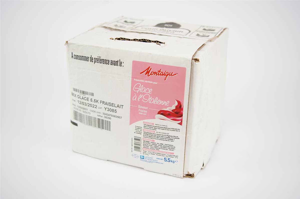 Bag in box glace fraise base eau 5,5 kg