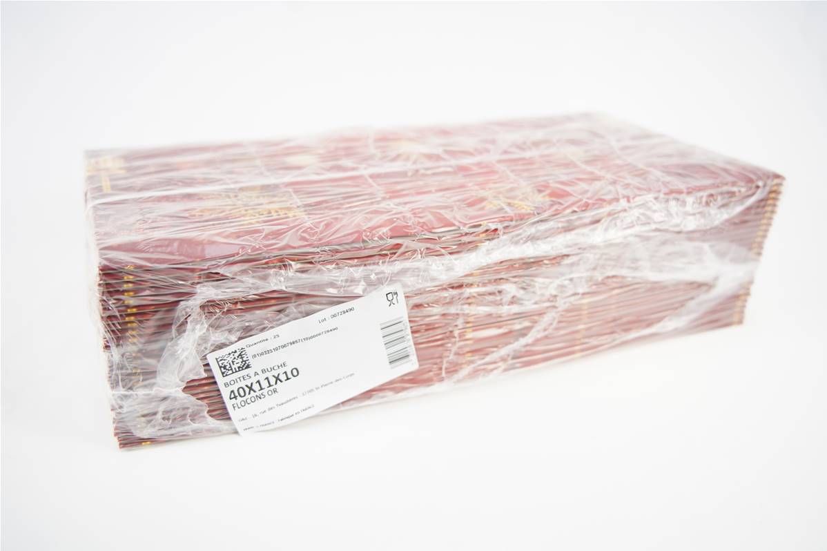 42FO4011---BOITE-BUCHE-FLOCON-D-OR-40x11cm-PQ-25x1200